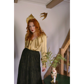 Gold Elegant Vintage Blouse | L