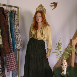 Gold Elegant Vintage Blouse | L