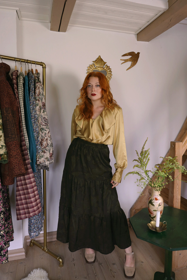 Gold Elegant Vintage Blouse | L