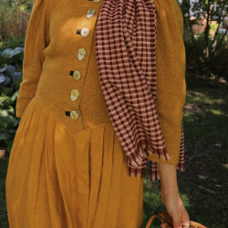 Golden Yellow Thick Vintage Gown | S