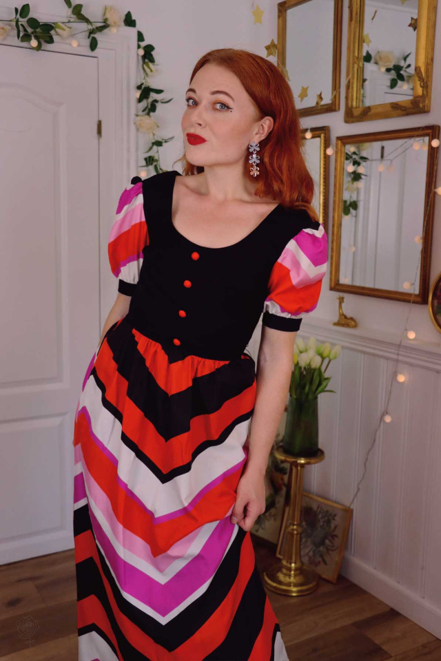 Graphical Lollipop 70's Maxi Dress | XXS