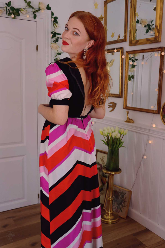 Graphical Lollipop 70's Maxi Dress | XXS