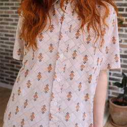 Graphical Vintage Mens Shirt | L