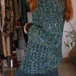 Green &amp; Blue Handmade Cardigan | S