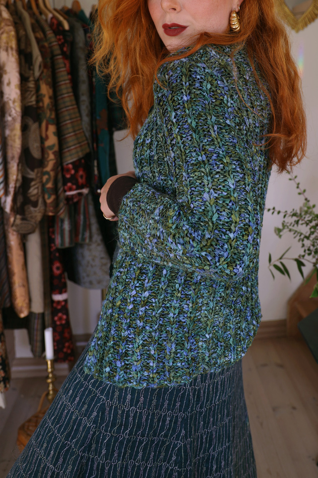 Green &amp; Blue Handmade Cardigan | S