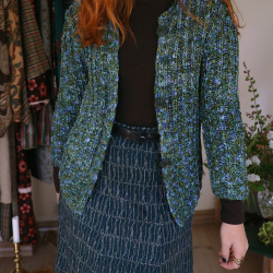 Green &amp; Blue Handmade Cardigan | S