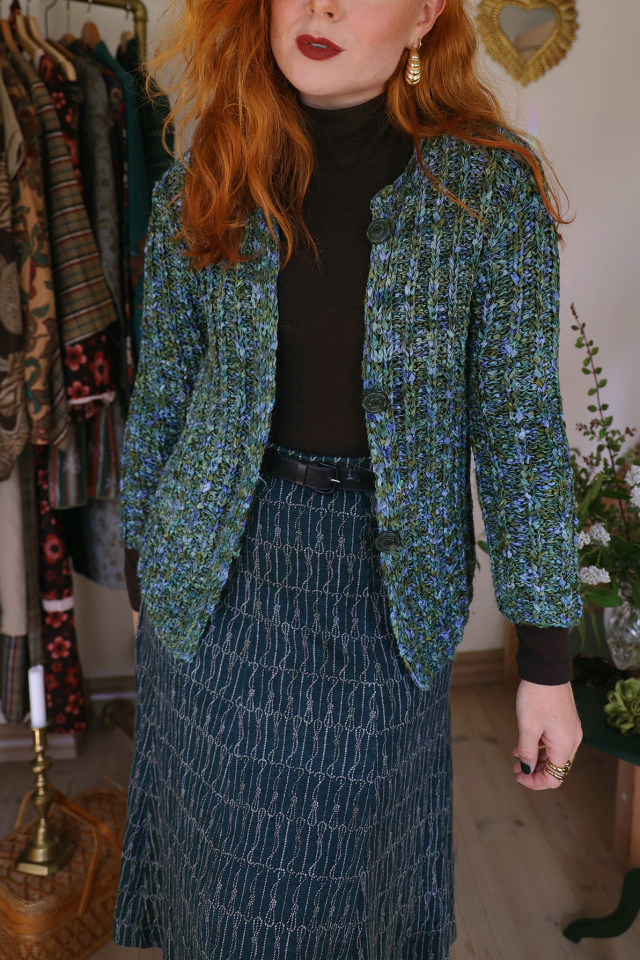 Green &amp; Blue Handmade Cardigan | S