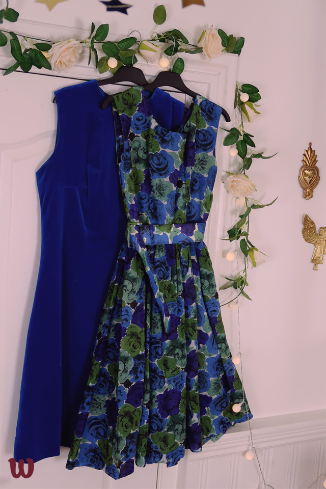Green &amp; Blue Roses Mini Dress | 