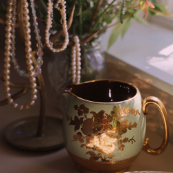 Green &amp; Gold English Vintage Jug