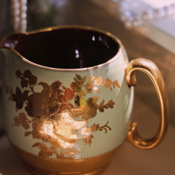 Green &amp; Gold English Vintage Jug
