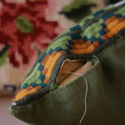 Green &amp; Orange Retro Pillow 