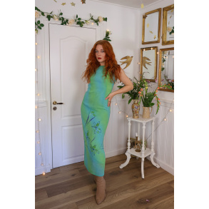 Green & Blue Ombre 90's Vintage Dress | S/M