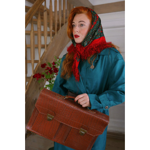 Red & Green Paisley Frill Scarf