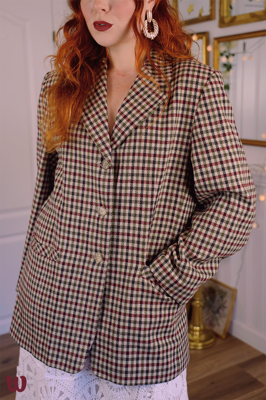 Green & Red Tweed Vintage Jacket SL Catalog Bohemian Wonders