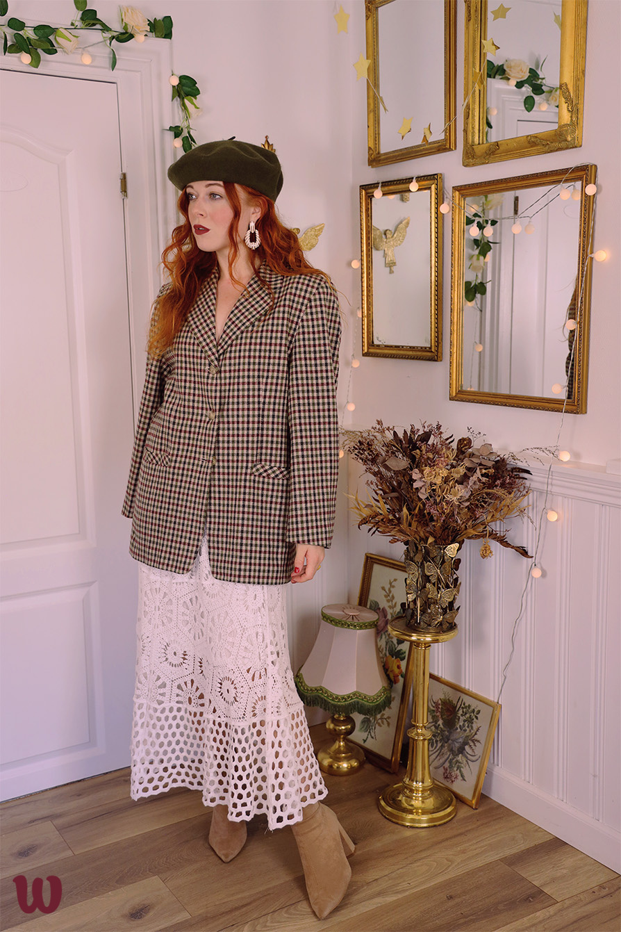 Green & Red Tweed Vintage Jacket SL Catalog Bohemian Wonders