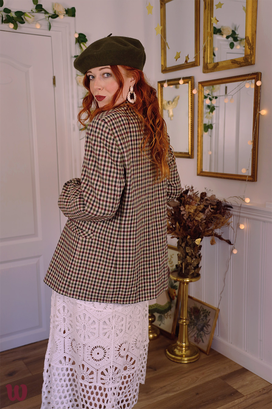Green & Red Tweed Vintage Jacket SL Catalog Bohemian Wonders