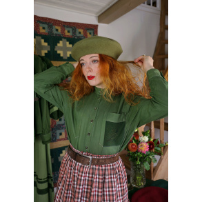 Simple Redyed Green Vintage Blouse | M
