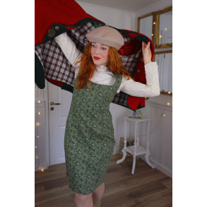 Green Earthy Leaf Vintage Dress | M