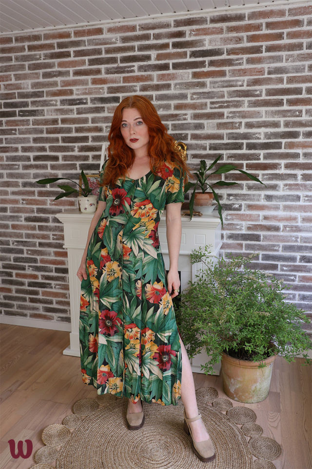 Green Floral 90's Vintage Maxi | M