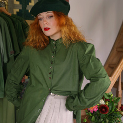 Redyed Simple Floral Embroidered Vintage Blouse | XL/XXL