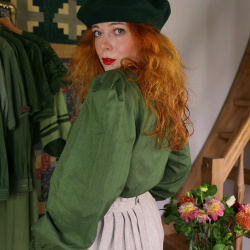 Redyed Simple Floral Embroidered Vintage Blouse | XL/XXL