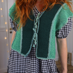 Green Handmade Knitted Vest | M/L