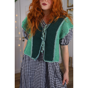 Green Handmade Knitted Vest | M/L