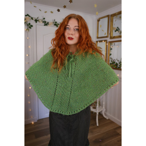 Green Handmade Knitted Poncho 