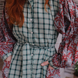 Green Mellow Midi Cotton Dress 