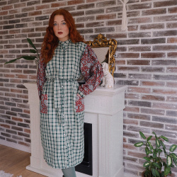 Green Mellow Midi Cotton Dress 