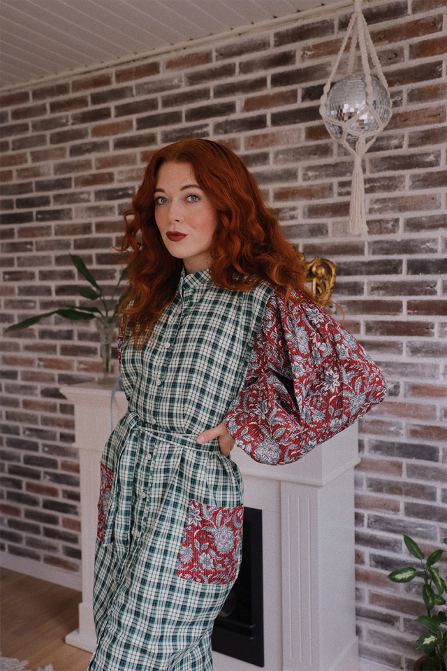 Green Mellow Midi Cotton Dress 