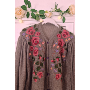 Magda | Green floral cardigan 