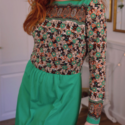 Funky Green Paisley Vintage Maxi | S