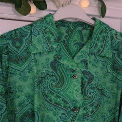 Green Paisley Vintage Blouse | S