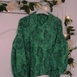 Green Paisley Vintage Blouse | S