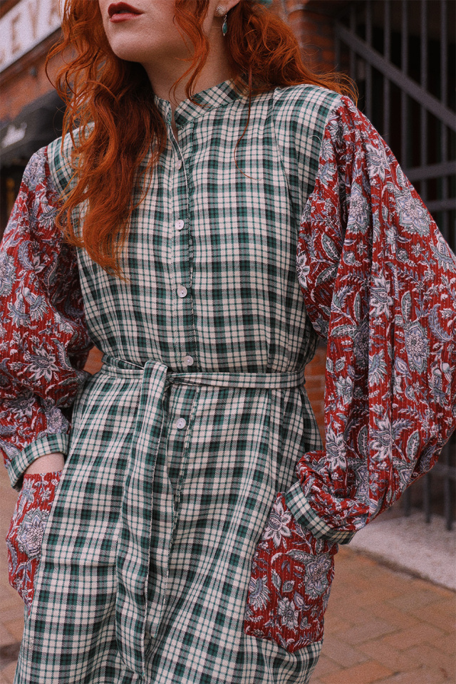 Green Mellow Midi Cotton Dress 