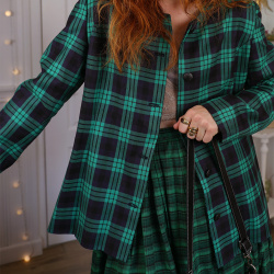 Green Plaid Vintage Blazer Jacket | M/L
