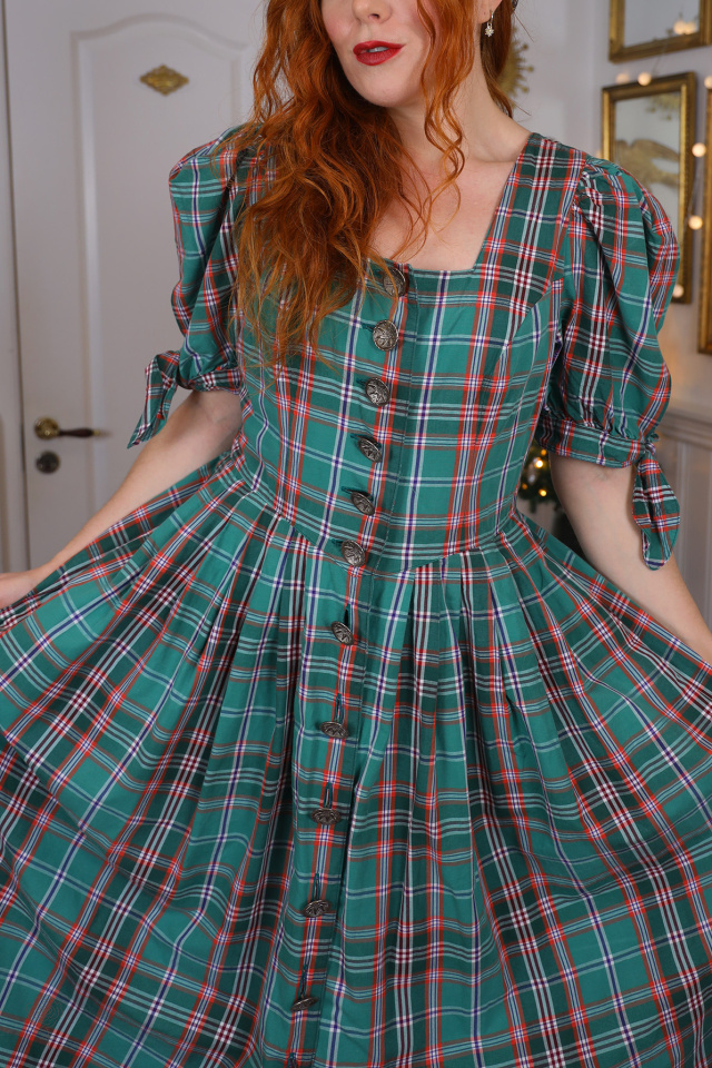 Green Plaid Vintage Fairytale Dress | M