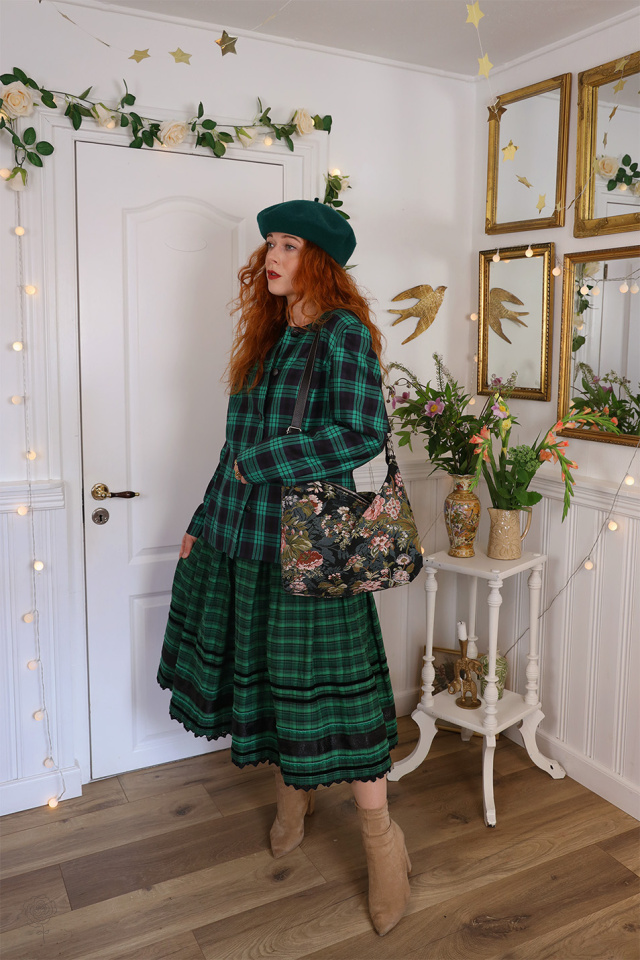 Green Plaid Vintage Blazer Jacket | M/L