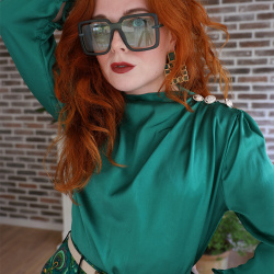 Green Tinted Retro Sunglasses