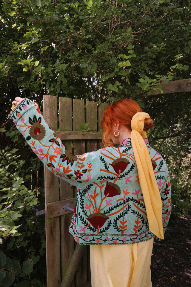 Green Suzani Floral Jacket 