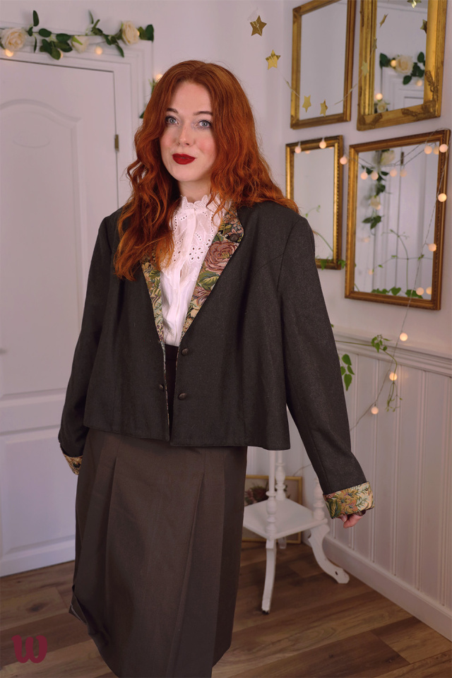 Green Floral Tapestry Vintage Wool Jacket | XL