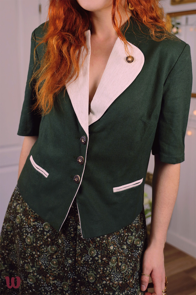 Green Vintage Blazer Top | L