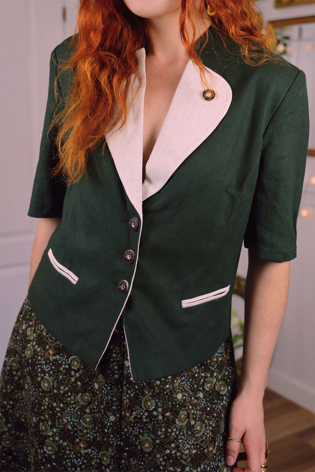 Green Vintage Blazer Top | L