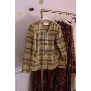 Green Yellow Plaid Vintage Blazer | S