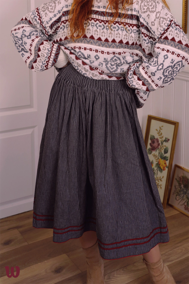 Grey &amp; Black Vintage Skirt | S