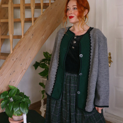 Grey &amp; Green Wool Vintage Jacket | XL