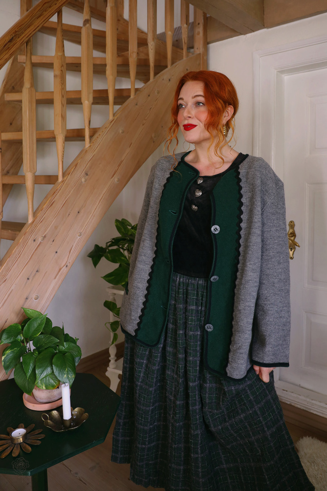 Grey &amp; Green Wool Vintage Jacket | XL