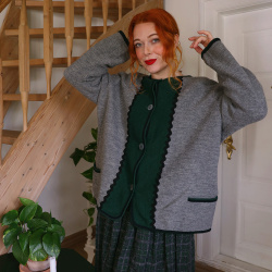 Grey &amp; Green Wool Vintage Jacket | XL