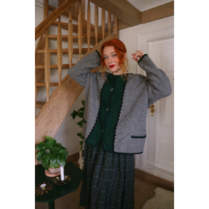 Grey & Green Wool Vintage Jacket | XL